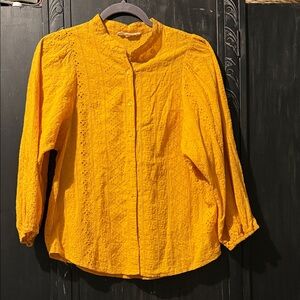 Solitaire Mustard Eyelet Blouse